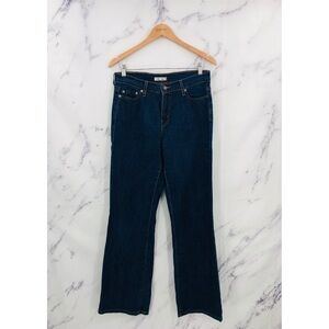 E026 Levi’s 512 Perfectly Slimming Boot Cut High Rise Dark Wash Denim Jeans